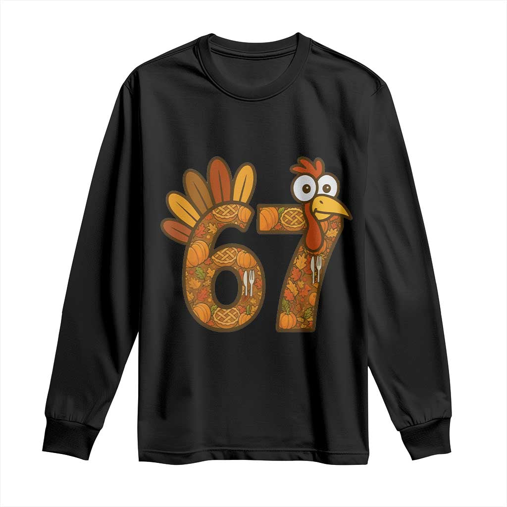 Six And Seven Meme Turkey Long Sleeve Shirt Funny Thanksgiving Gift - Wonder Print Shop