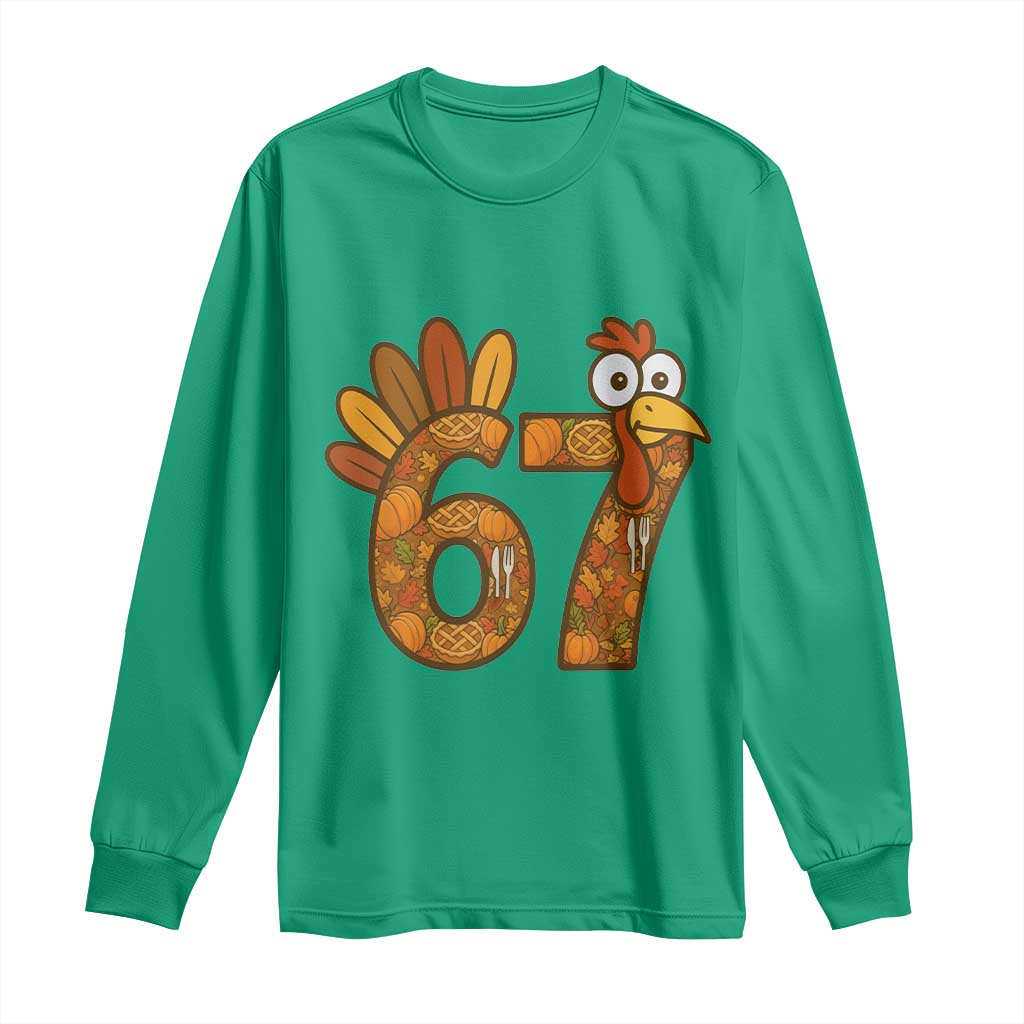 Six And Seven Meme Turkey Long Sleeve Shirt Funny Thanksgiving Gift - Wonder Print Shop