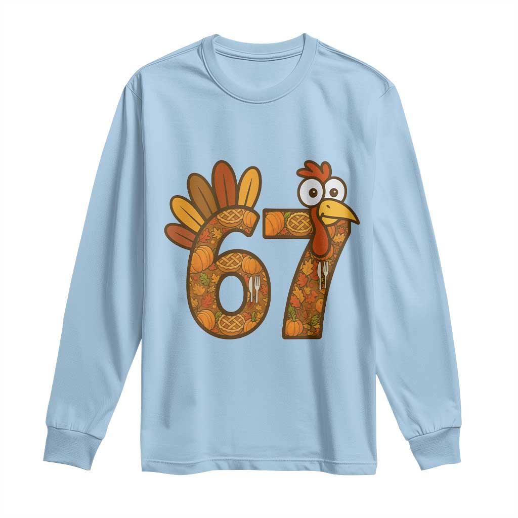 Six And Seven Meme Turkey Long Sleeve Shirt Funny Thanksgiving Gift - Wonder Print Shop