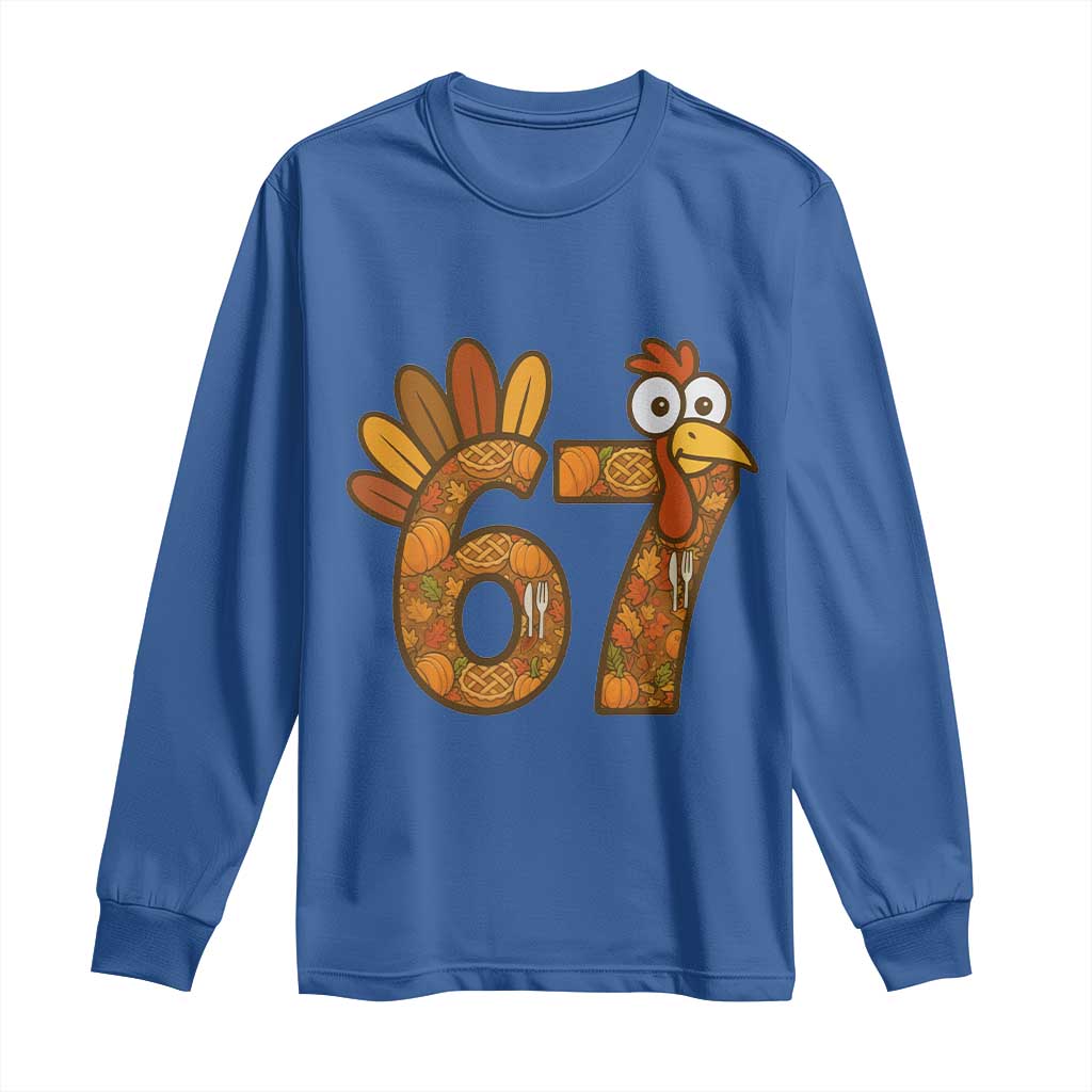 Six And Seven Meme Turkey Long Sleeve Shirt Funny Thanksgiving Gift - Wonder Print Shop