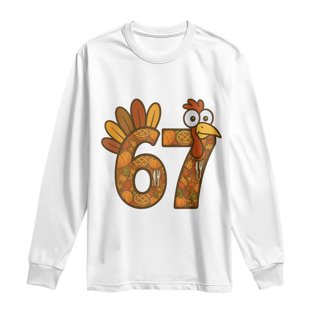 Six And Seven Meme Turkey Long Sleeve Shirt Funny Thanksgiving Gift - Wonder Print Shop