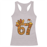 Six And Seven Meme Turkey Racerback Tank Top Funny Thanksgiving Gift - Wonder Print Shop