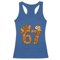 Six And Seven Meme Turkey Racerback Tank Top Funny Thanksgiving Gift - Wonder Print Shop