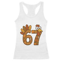Six And Seven Meme Turkey Racerback Tank Top Funny Thanksgiving Gift - Wonder Print Shop