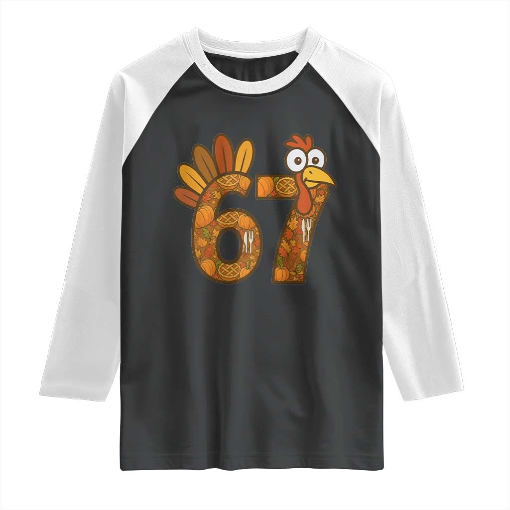 Six And Seven Meme Turkey Raglan Shirt Funny Thanksgiving Gift - Wonder Print Shop