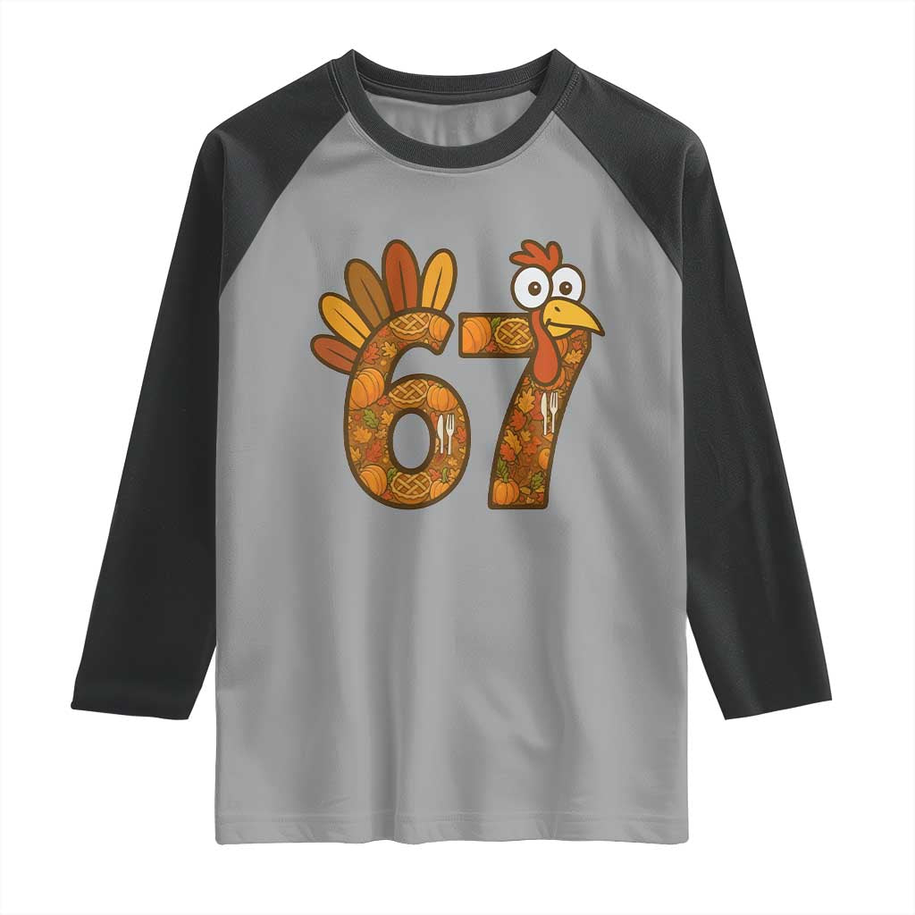 Six And Seven Meme Turkey Raglan Shirt Funny Thanksgiving Gift - Wonder Print Shop