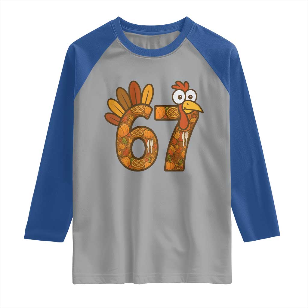 Six And Seven Meme Turkey Raglan Shirt Funny Thanksgiving Gift - Wonder Print Shop