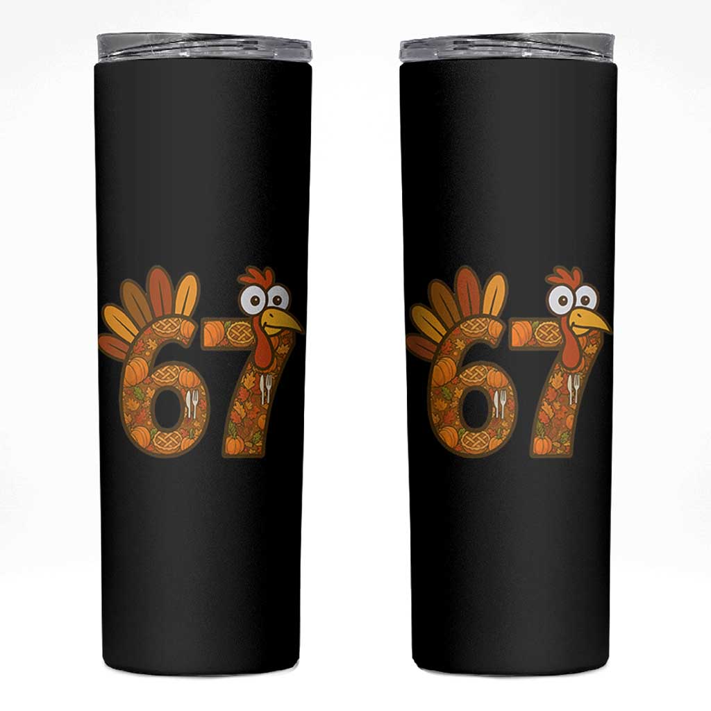 Six And Seven Meme Turkey Skinny Tumbler Funny Thanksgiving Gift - Wonder Print Shop