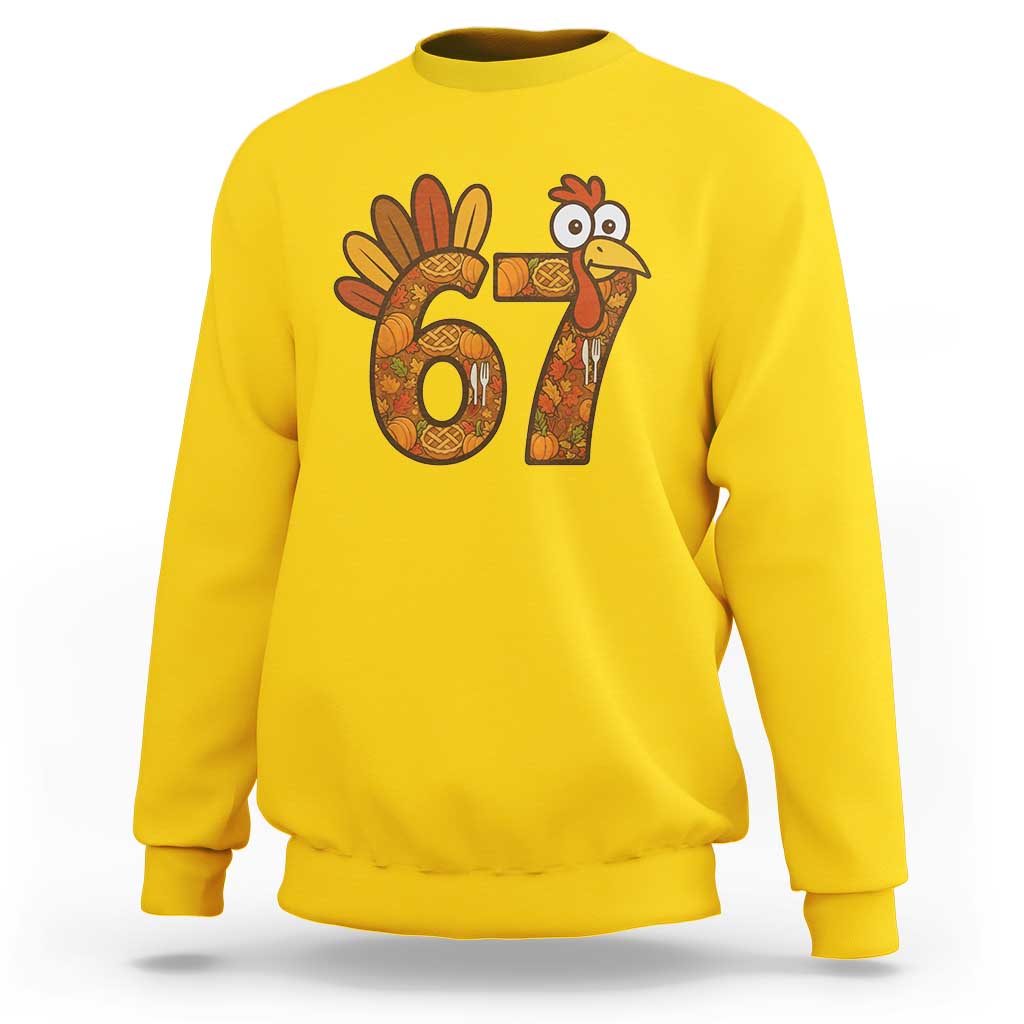 Six And Seven Meme Turkey Sweatshirt Funny Thanksgiving Gift - Wonder Print Shop
