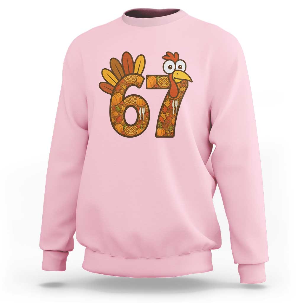 Six And Seven Meme Turkey Sweatshirt Funny Thanksgiving Gift - Wonder Print Shop