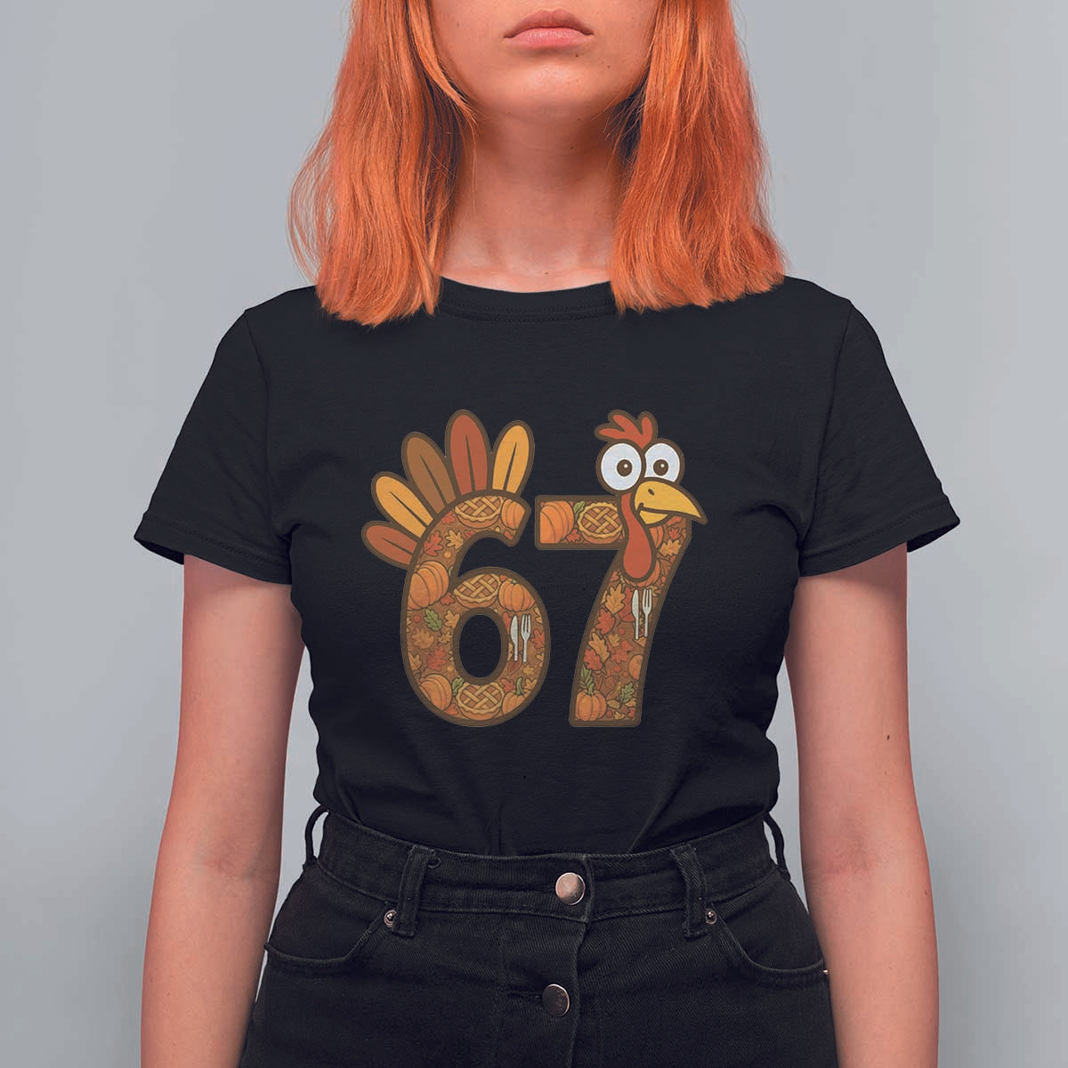 Six And Seven Meme Turkey T Shirt For Women Funny Thanksgiving Gift - Wonder Print Shop