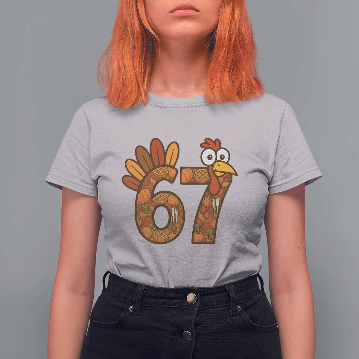 Six And Seven Meme Turkey T Shirt For Women Funny Thanksgiving Gift - Wonder Print Shop