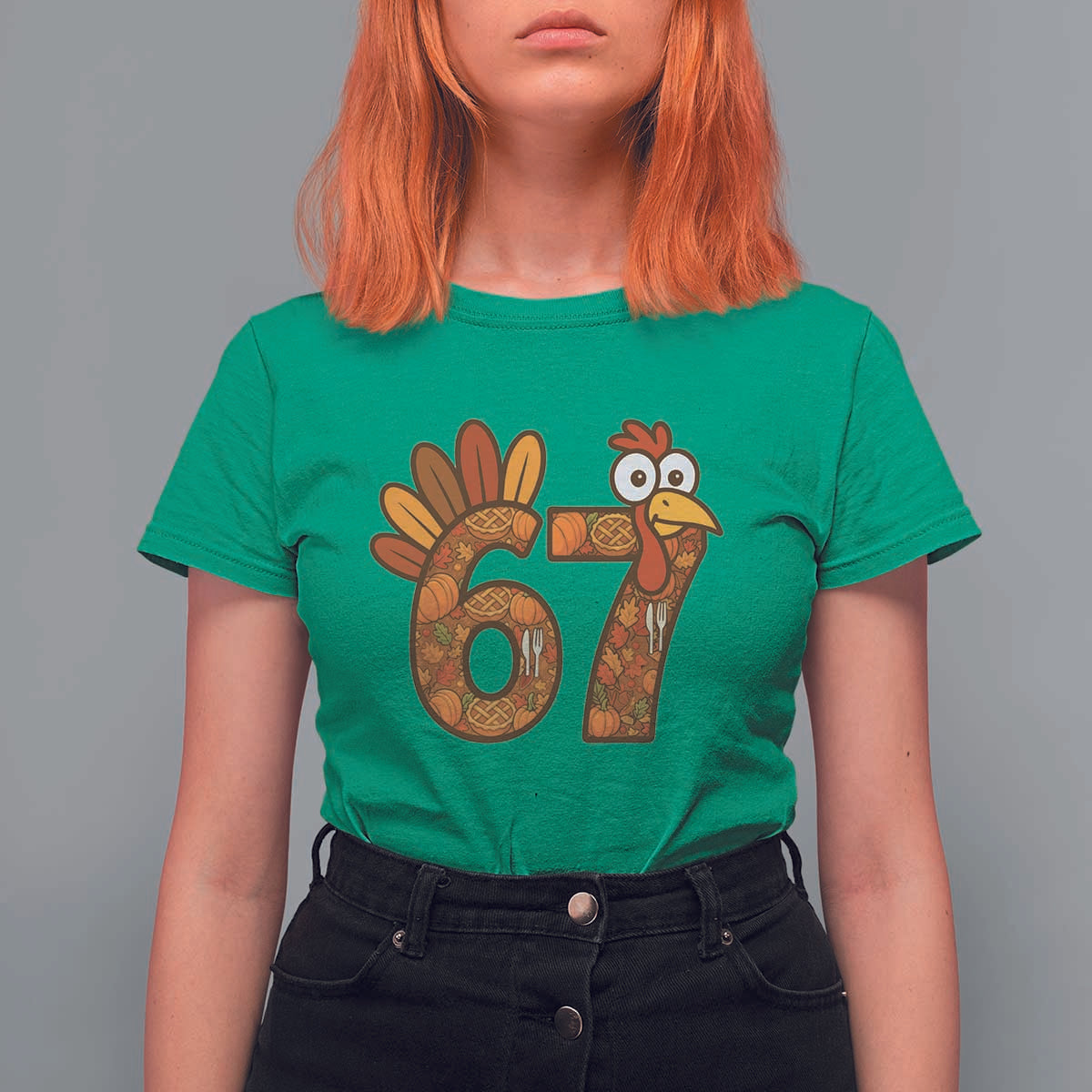 Six And Seven Meme Turkey T Shirt For Women Funny Thanksgiving Gift - Wonder Print Shop