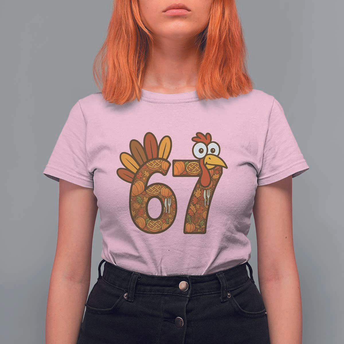 Six And Seven Meme Turkey T Shirt For Women Funny Thanksgiving Gift - Wonder Print Shop