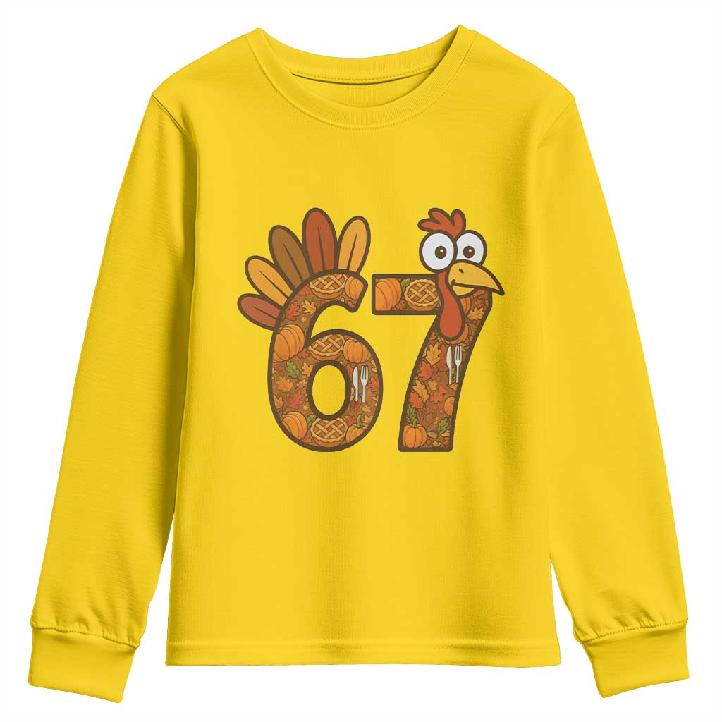 Six And Seven Meme Turkey Youth Sweatshirt Funny Thanksgiving Gift - Wonder Print Shop
