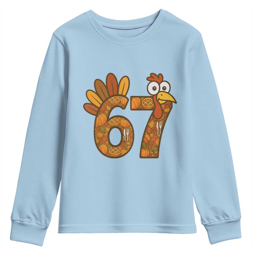 Six And Seven Meme Turkey Youth Sweatshirt Funny Thanksgiving Gift - Wonder Print Shop