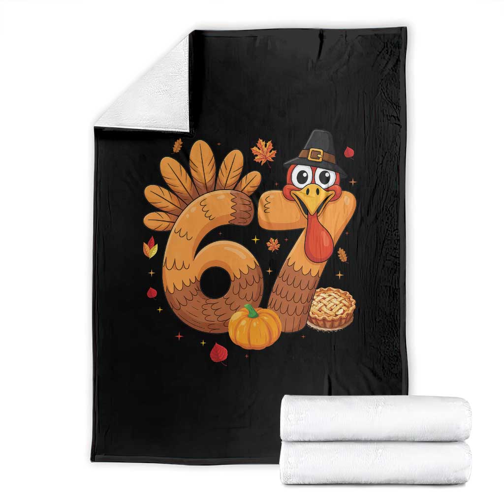 Funny Turkey Six And Seven Meme Throw Blanket Thanksgiving Gift - Wonder Print Shop