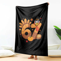 Funny Turkey Six And Seven Meme Throw Blanket Thanksgiving Gift - Wonder Print Shop