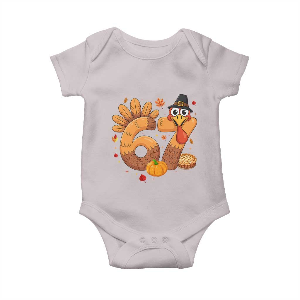 Funny Turkey Six And Seven Meme Baby Onesie Thanksgiving Gift - Wonder Print Shop