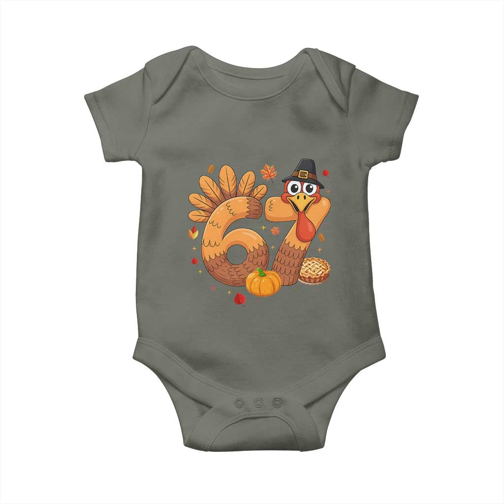 Funny Turkey Six And Seven Meme Baby Onesie Thanksgiving Gift - Wonder Print Shop