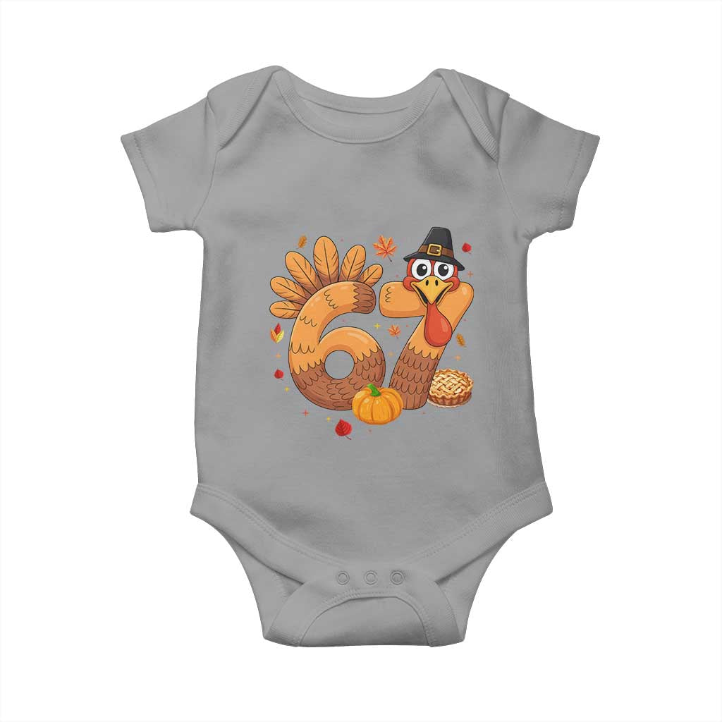 Funny Turkey Six And Seven Meme Baby Onesie Thanksgiving Gift - Wonder Print Shop