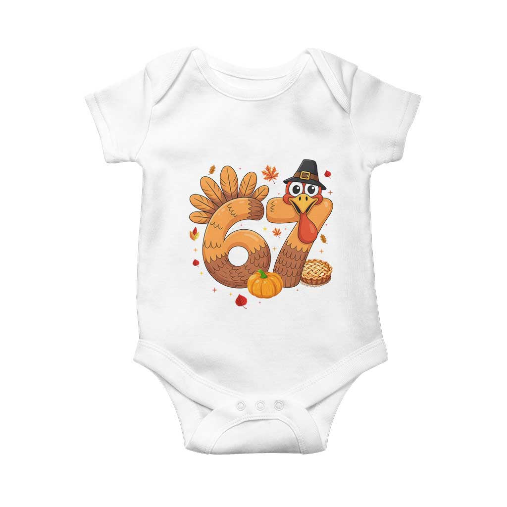 Funny Turkey Six And Seven Meme Baby Onesie Thanksgiving Gift - Wonder Print Shop