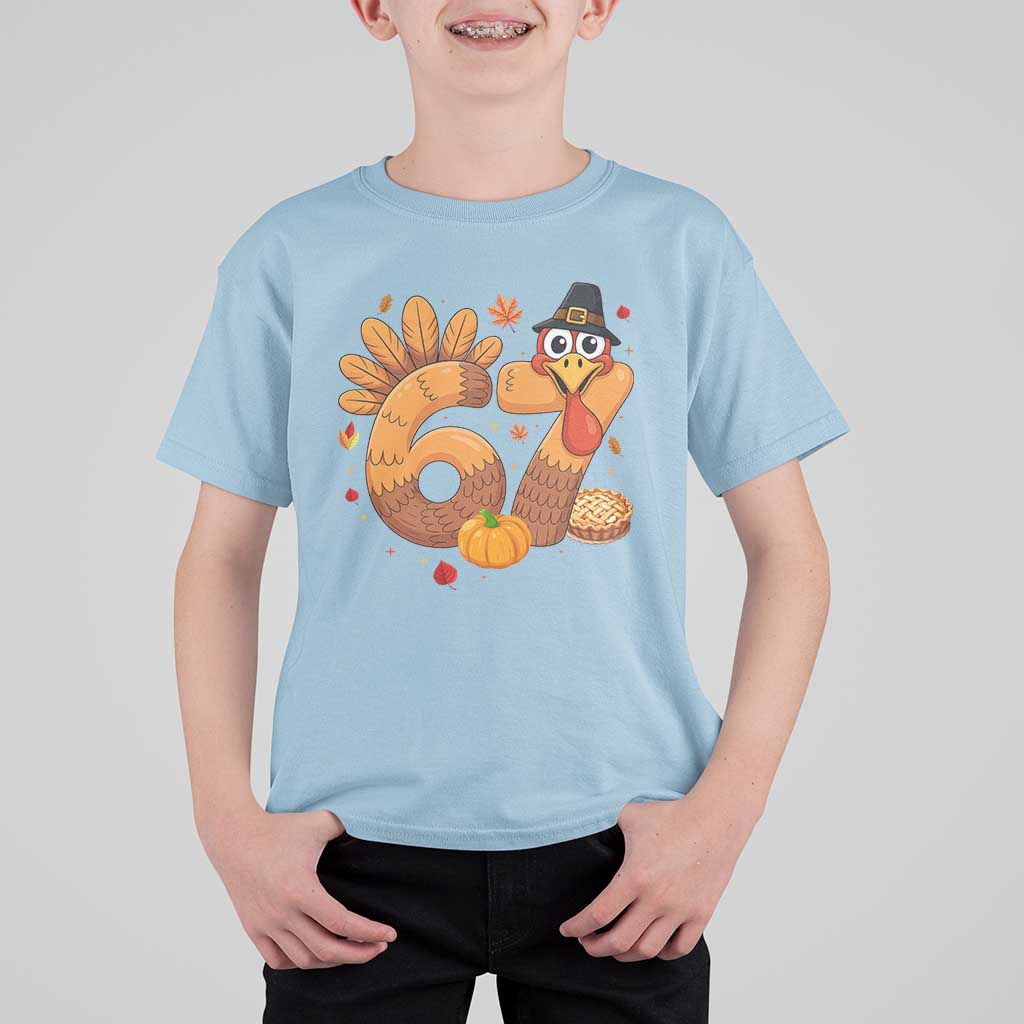 Funny Turkey Six And Seven Meme T Shirt For Kid Thanksgiving Gift - Wonder Print Shop