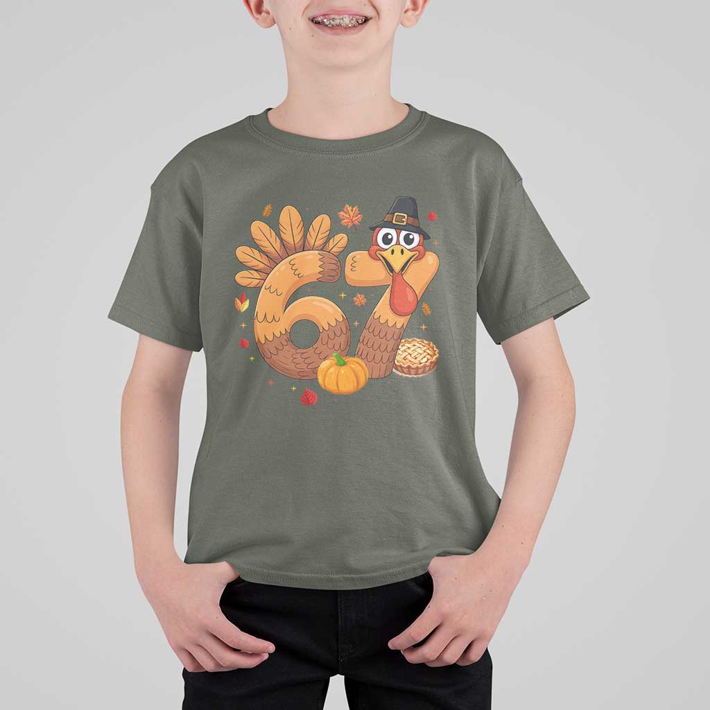 Funny Turkey Six And Seven Meme T Shirt For Kid Thanksgiving Gift - Wonder Print Shop