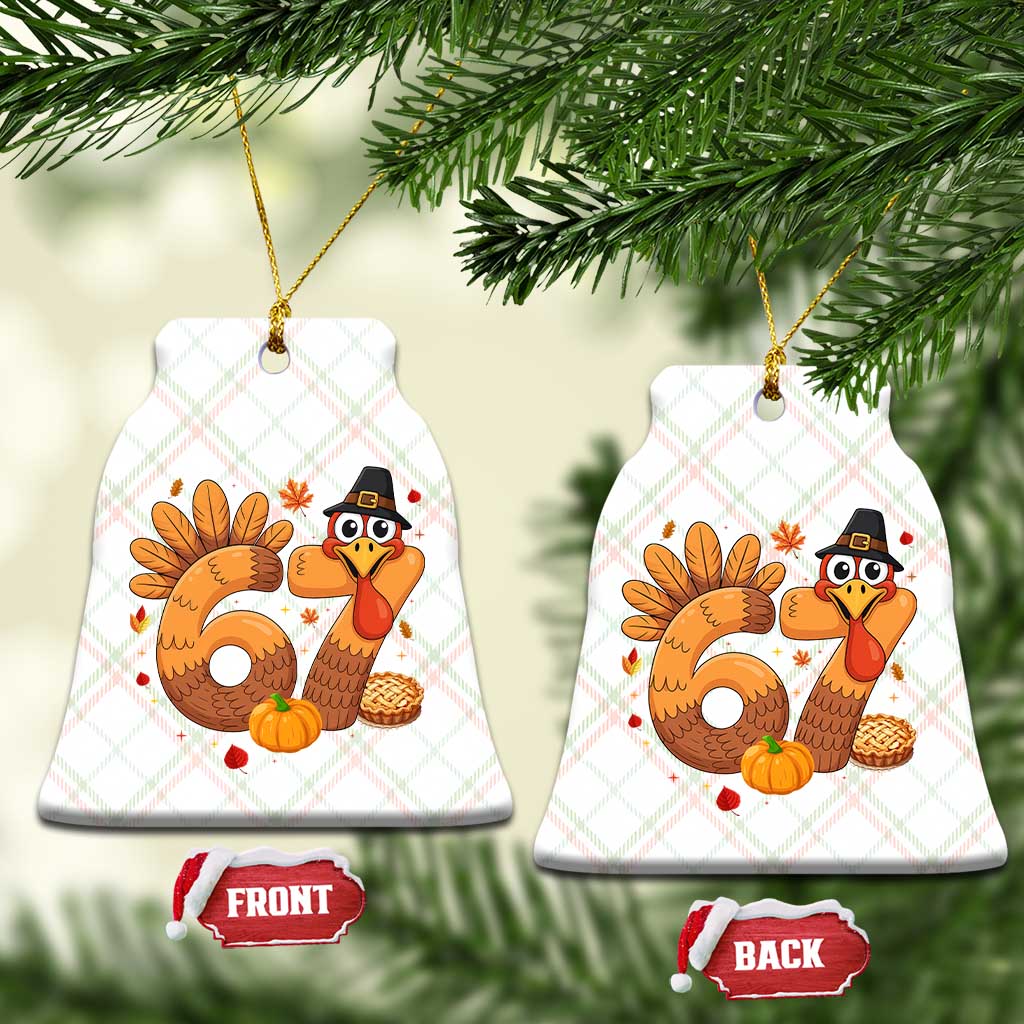 Funny Turkey Six And Seven Meme Ceramic Ornament Thanksgiving Gift - Wonder Print Shop