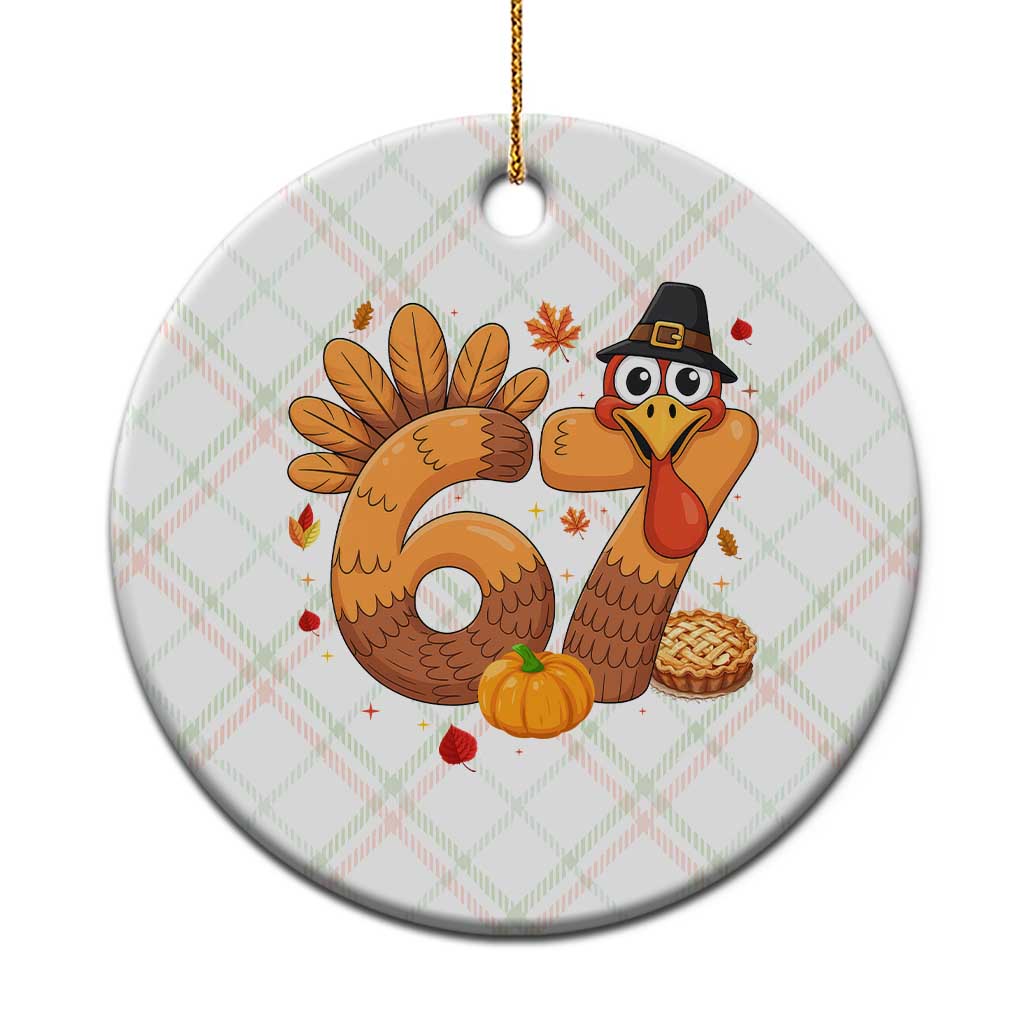 Funny Turkey Six And Seven Meme Ceramic Ornament Thanksgiving Gift - Wonder Print Shop