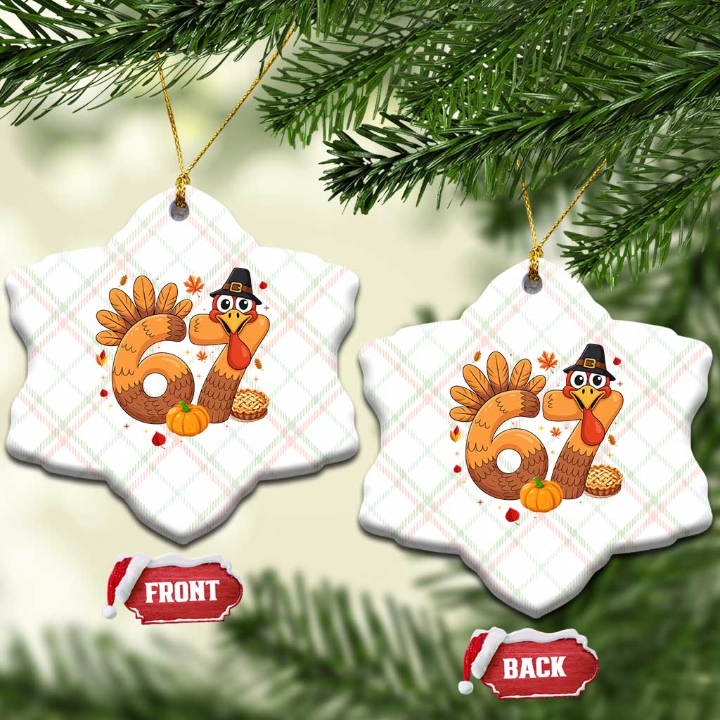 Funny Turkey Six And Seven Meme Ceramic Ornament Thanksgiving Gift - Wonder Print Shop