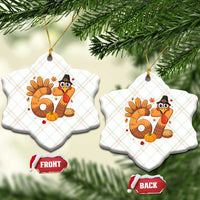 Funny Turkey Six And Seven Meme Ceramic Ornament Thanksgiving Gift - Wonder Print Shop