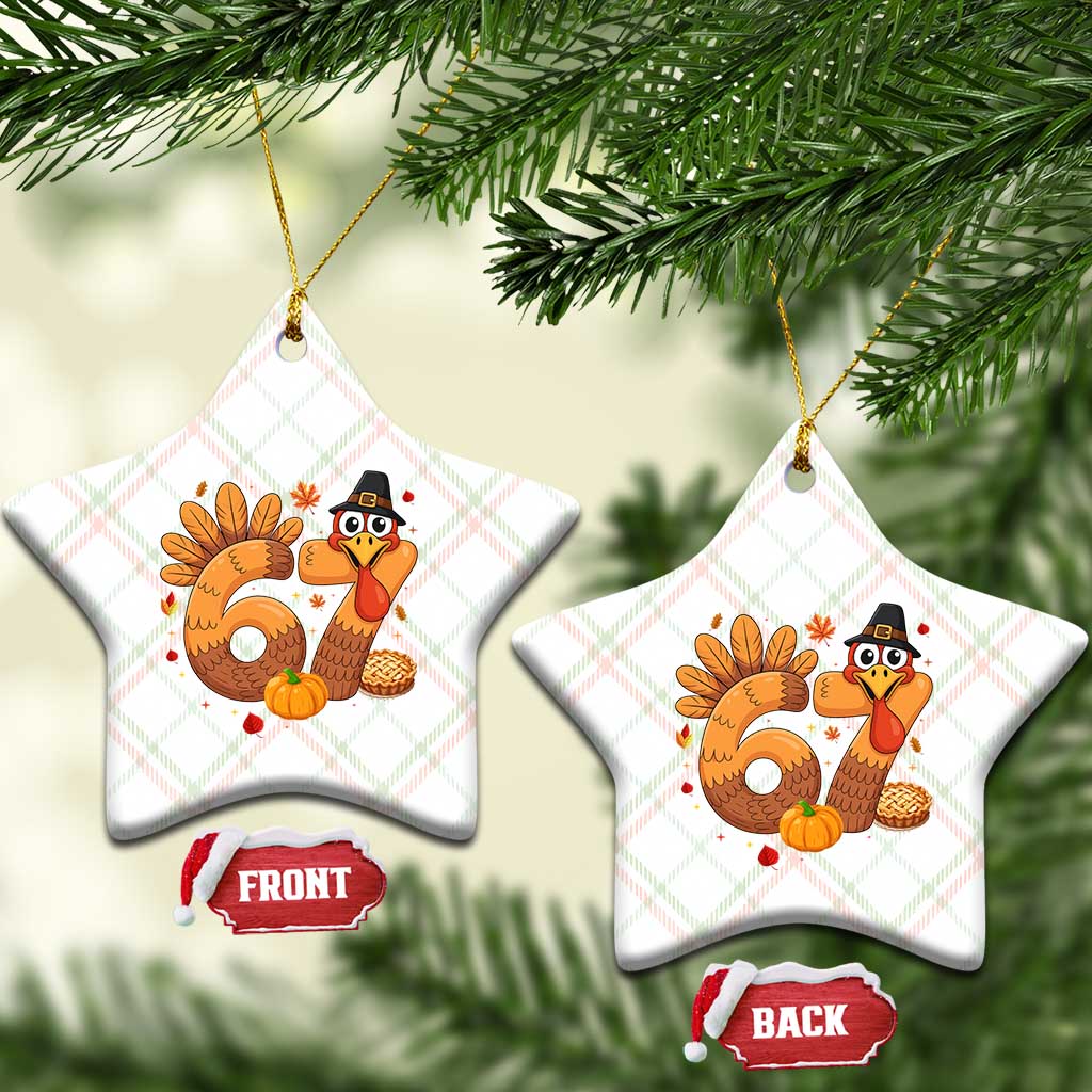 Funny Turkey Six And Seven Meme Ceramic Ornament Thanksgiving Gift - Wonder Print Shop