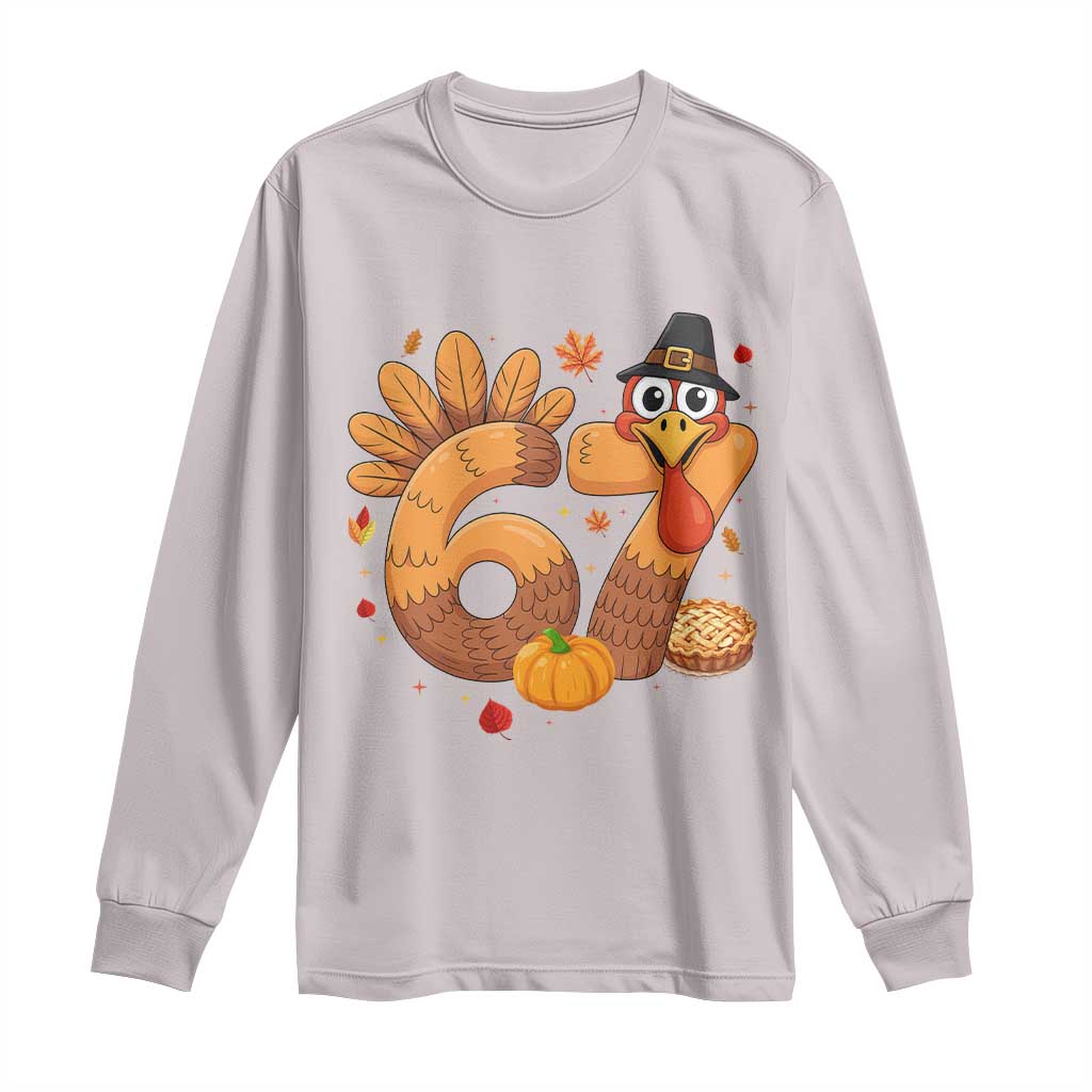 Funny Turkey Six And Seven Meme Long Sleeve Shirt Thanksgiving Gift - Wonder Print Shop