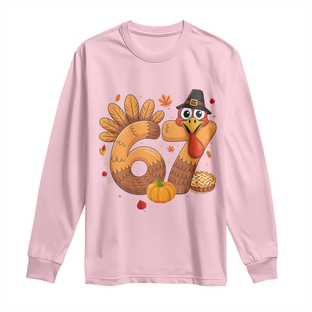 Funny Turkey Six And Seven Meme Long Sleeve Shirt Thanksgiving Gift - Wonder Print Shop