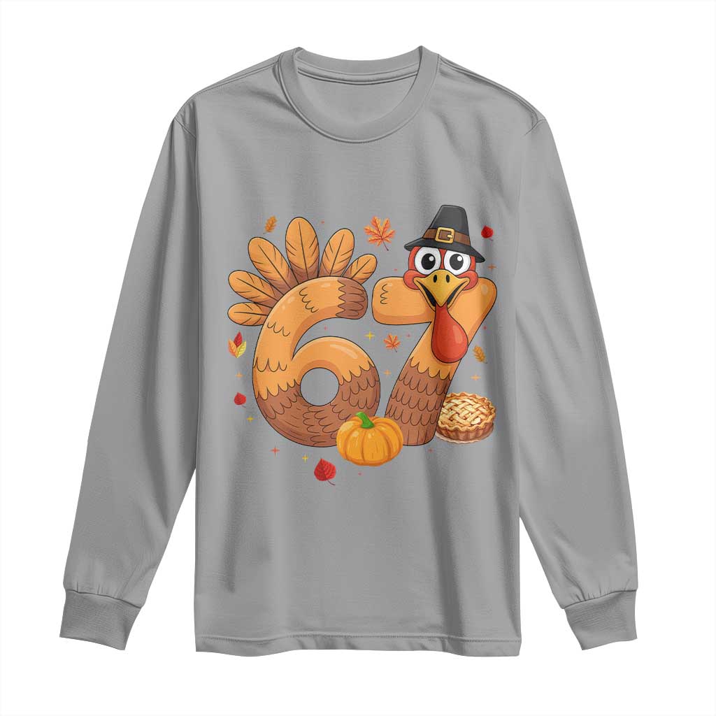 Funny Turkey Six And Seven Meme Long Sleeve Shirt Thanksgiving Gift - Wonder Print Shop