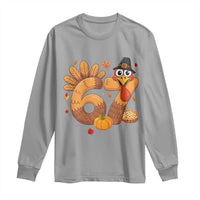 Funny Turkey Six And Seven Meme Long Sleeve Shirt Thanksgiving Gift - Wonder Print Shop
