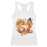 Funny Turkey Six And Seven Meme Racerback Tank Top Thanksgiving Gift - Wonder Print Shop