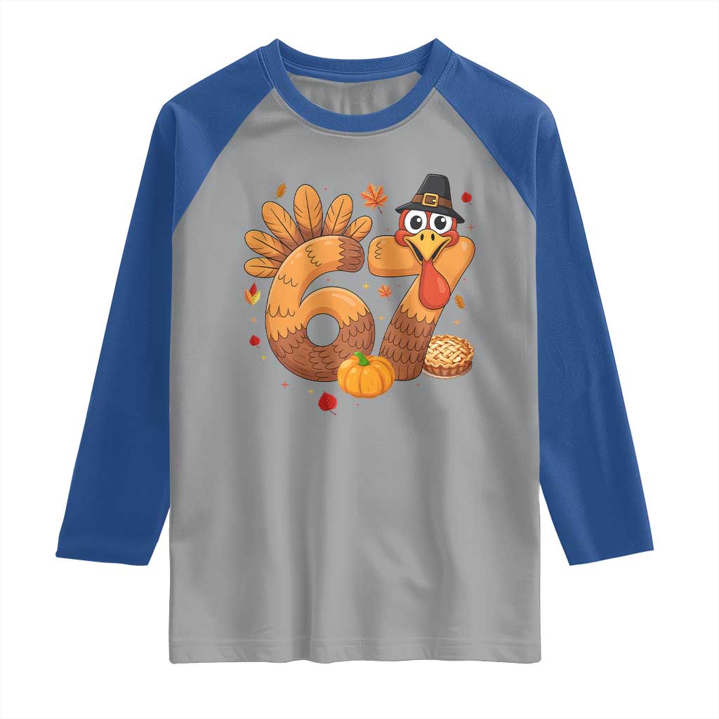 Funny Turkey Six And Seven Meme Raglan Shirt Thanksgiving Gift - Wonder Print Shop