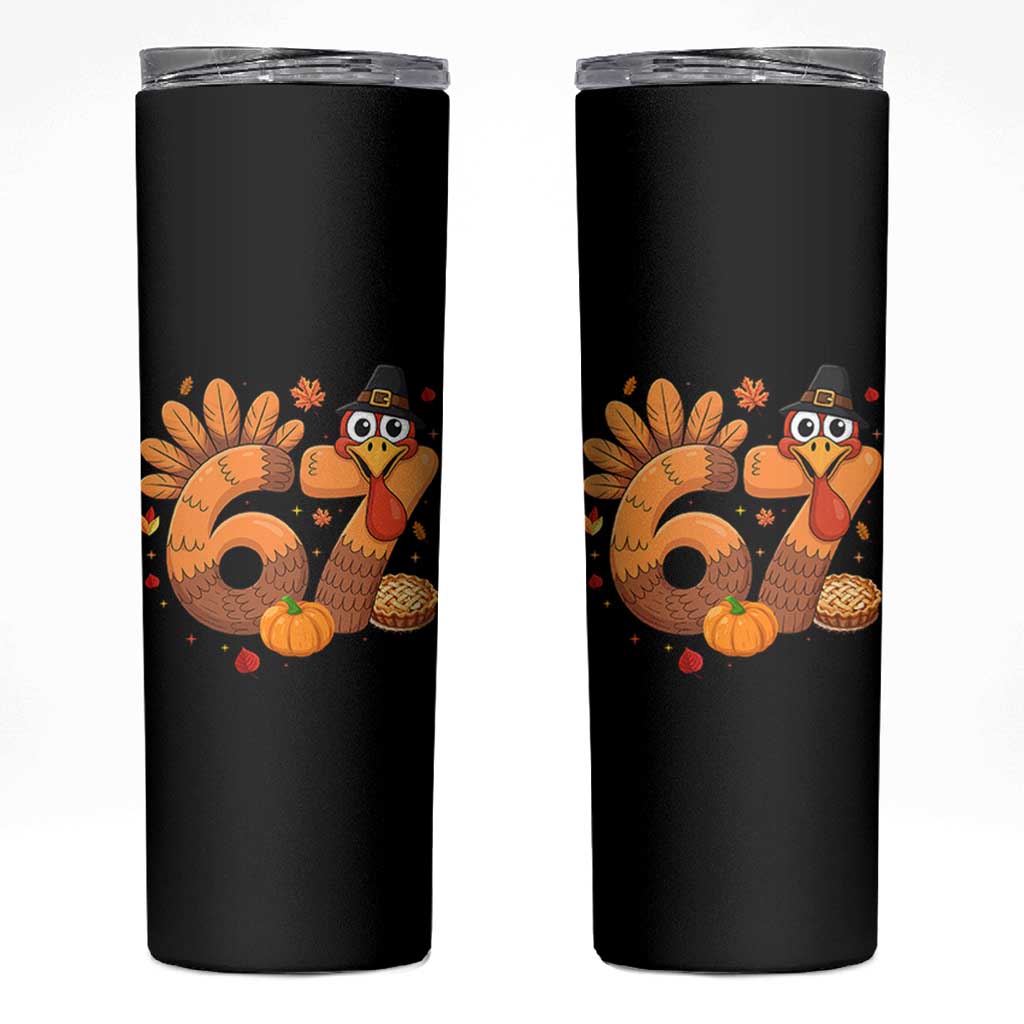Funny Turkey Six And Seven Meme Skinny Tumbler Thanksgiving Gift - Wonder Print Shop