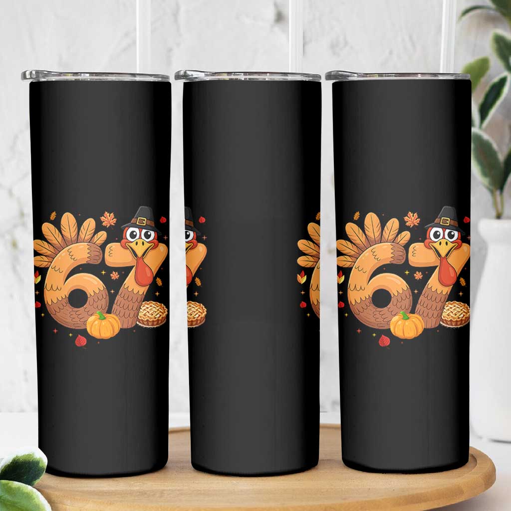 Funny Turkey Six And Seven Meme Skinny Tumbler Thanksgiving Gift - Wonder Print Shop