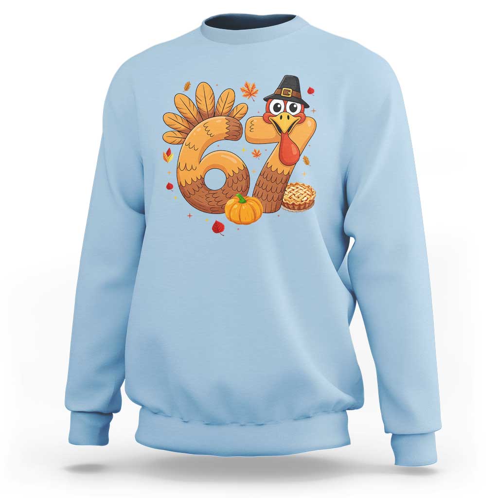 Funny Turkey Six And Seven Meme Sweatshirt Thanksgiving Gift - Wonder Print Shop