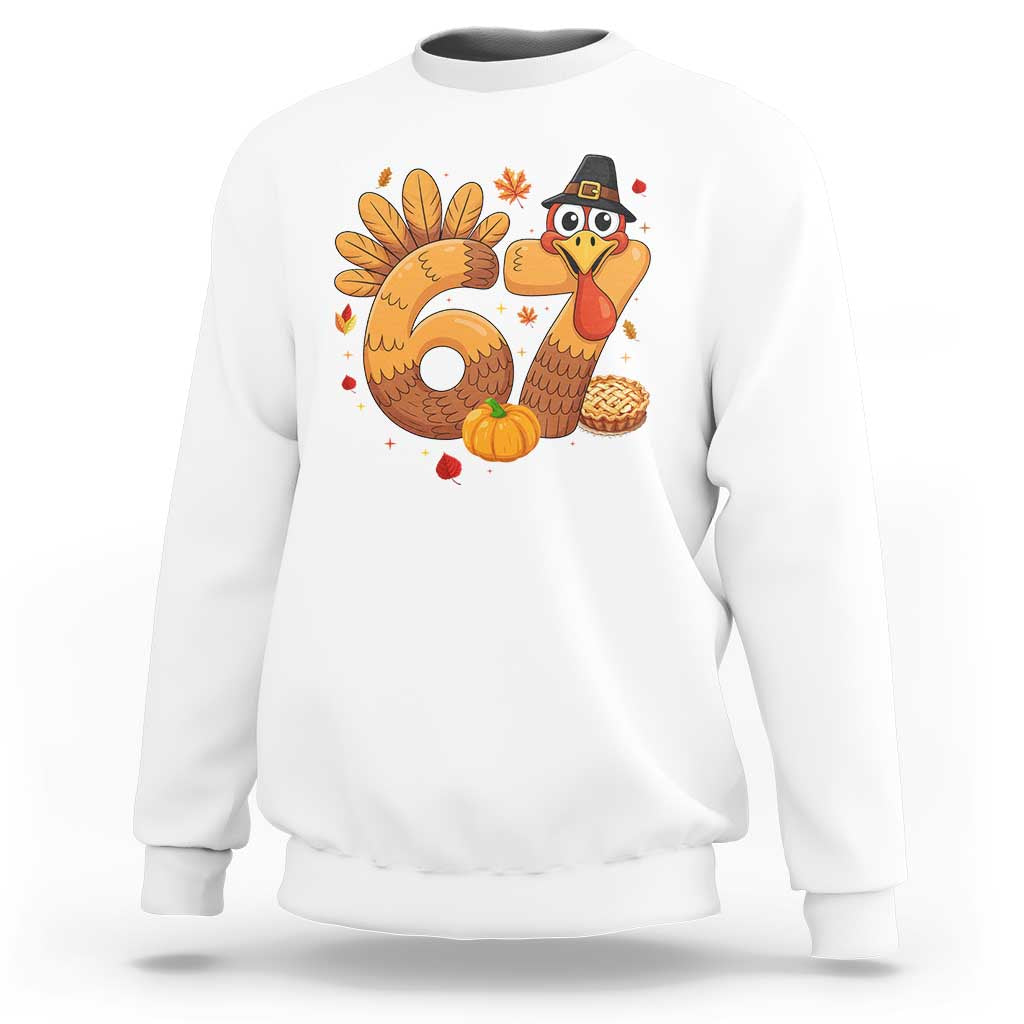 Funny Turkey Six And Seven Meme Sweatshirt Thanksgiving Gift - Wonder Print Shop