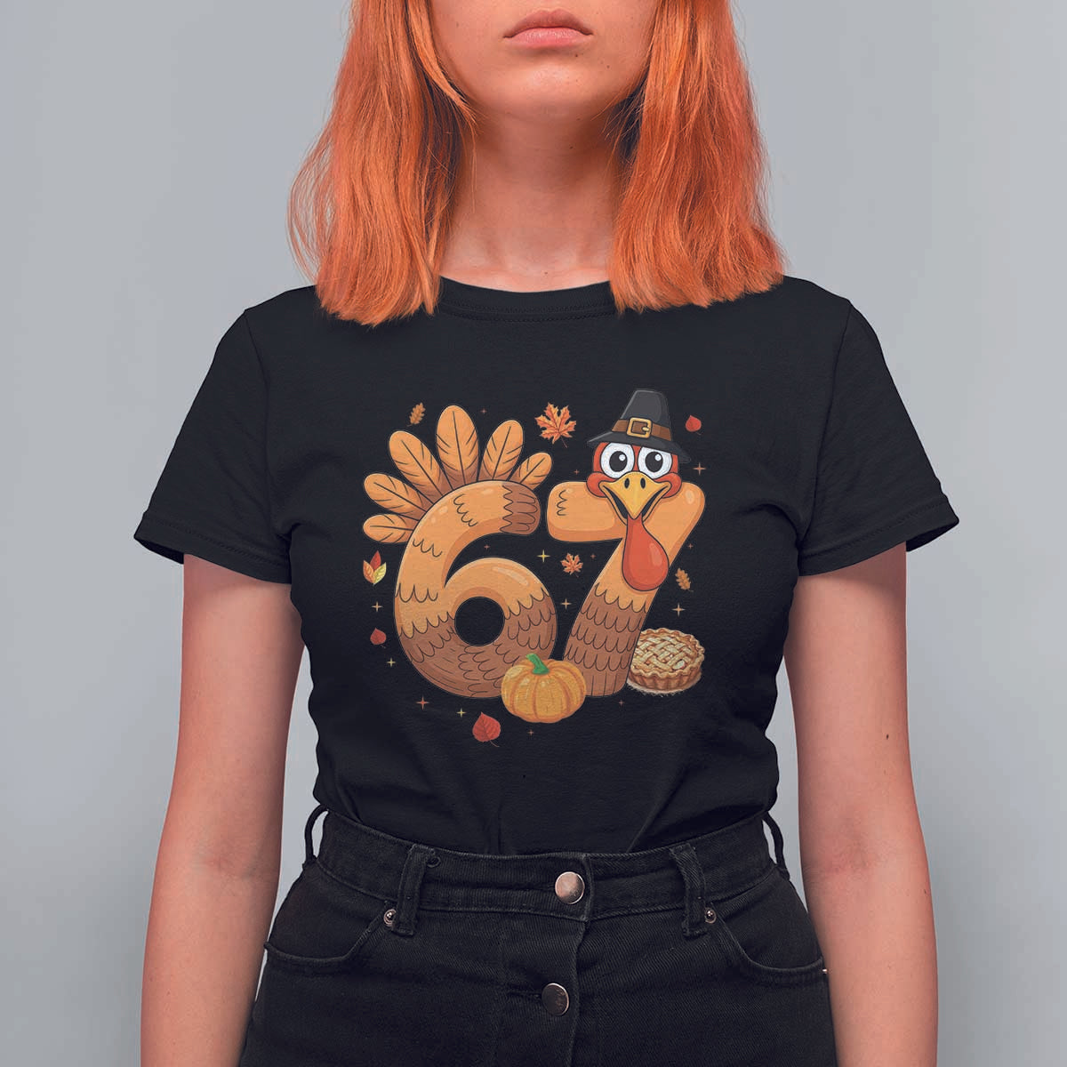 Funny Turkey Six And Seven Meme T Shirt For Women Thanksgiving Gift - Wonder Print Shop