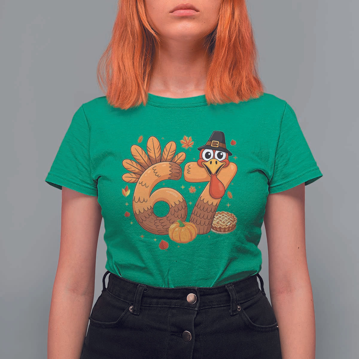 Funny Turkey Six And Seven Meme T Shirt For Women Thanksgiving Gift - Wonder Print Shop