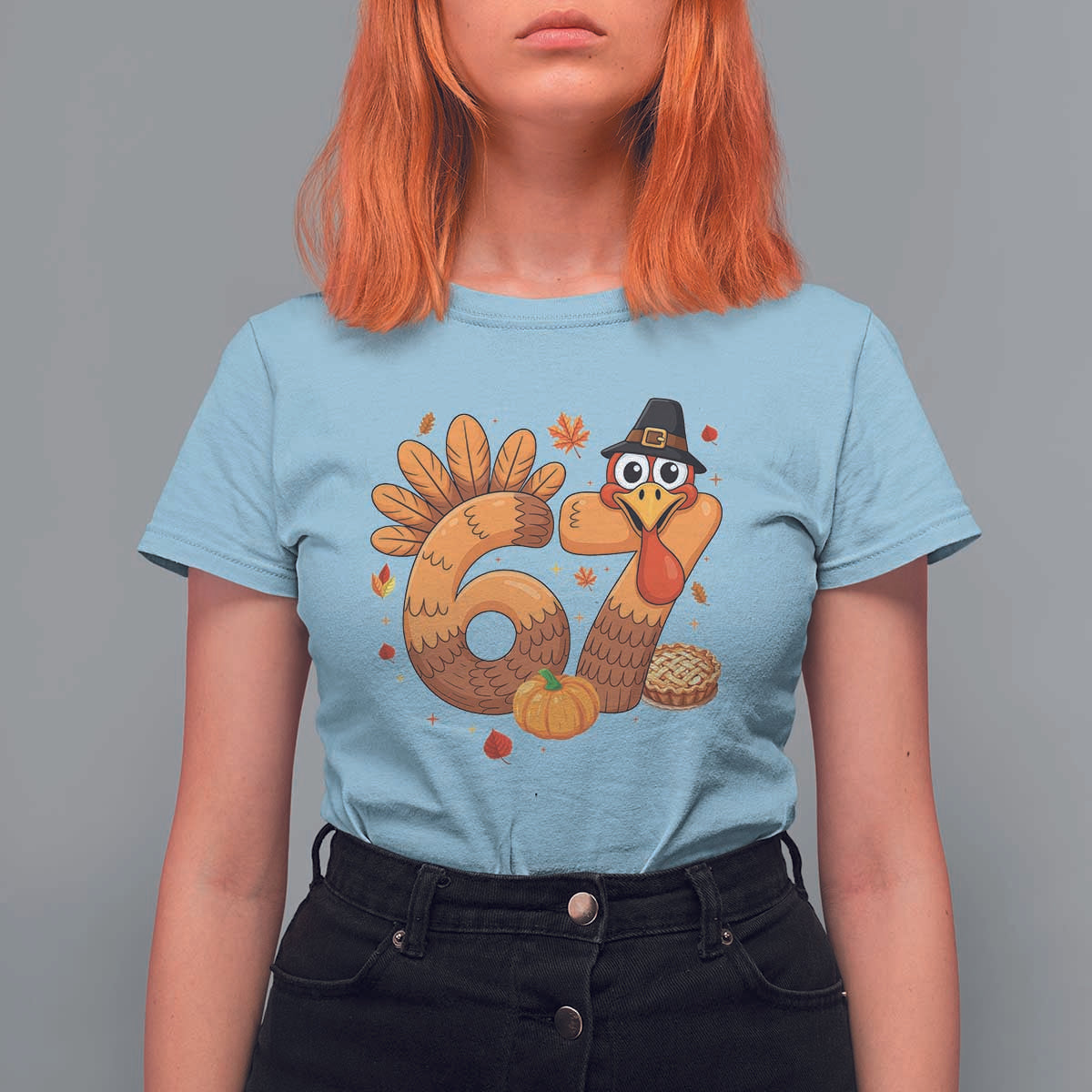 Funny Turkey Six And Seven Meme T Shirt For Women Thanksgiving Gift - Wonder Print Shop