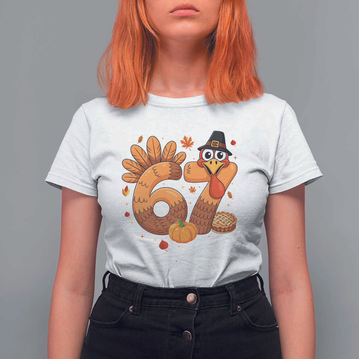 Funny Turkey Six And Seven Meme T Shirt For Women Thanksgiving Gift - Wonder Print Shop