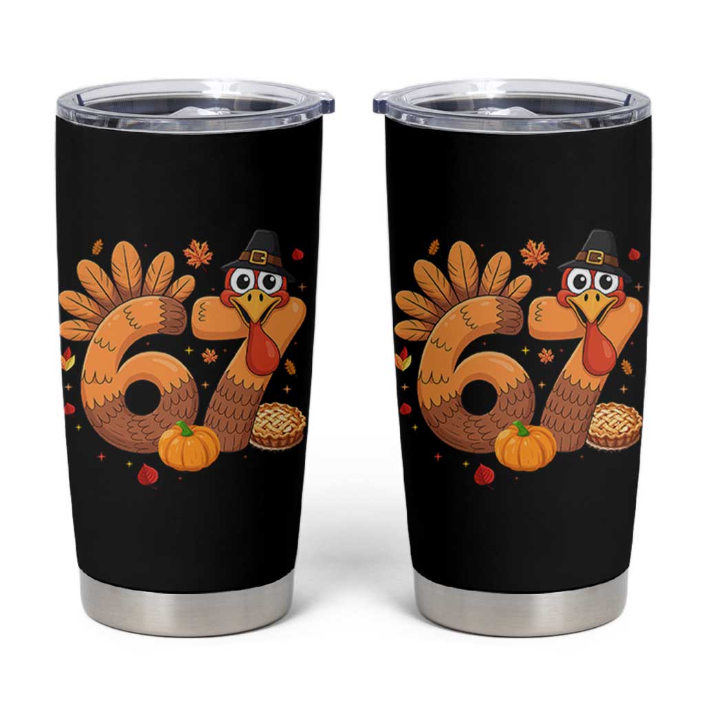 Funny Turkey Six And Seven Meme Tumbler Cup Thanksgiving Gift - Wonder Print Shop