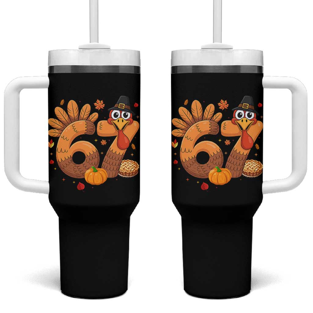 Funny Turkey Six And Seven Meme Tumbler With Handle Thanksgiving Gift - Wonder Print Shop