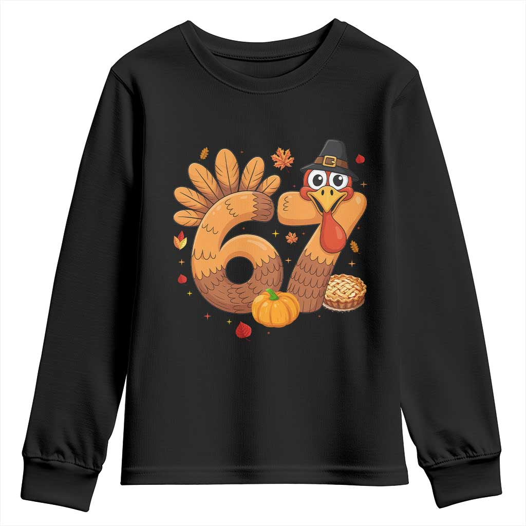 Funny Turkey Six And Seven Meme Youth Sweatshirt Thanksgiving Gift - Wonder Print Shop